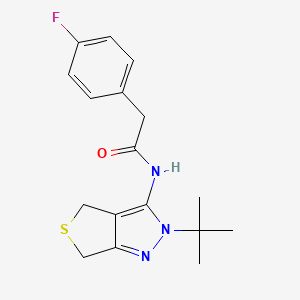 molecular formula C17H20FN3OS B14881171 N-(2-(tert-butyl)-4,6-dihydro-2H-thieno[3,4-c]pyrazol-3-yl)-2-(4-fluorophenyl)acetamide 