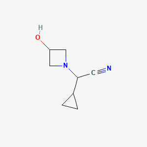 molecular formula C8H12N2O B14881202 2-Cyclopropyl-2-(3-hydroxyazetidin-1-yl)acetonitrile 