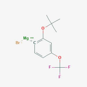 molecular formula C11H12BrF3MgO2 B14881204 (2-t-Butoxy-4-(trifluoromethoxy)phenyl)magnesium bromide 