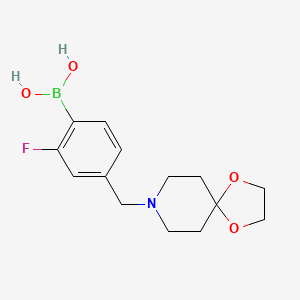 molecular formula C14H19BFNO4 B1488124 (4-(1,4-二氧杂-8-氮杂螺[4.5]癸-8-基甲基)-2-氟苯基)硼酸 CAS No. 1704121-92-5