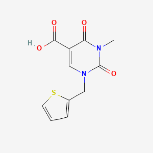 3-Methyl-2,4-dioxo-1-(thiophen-2-ylmethyl)-1,2,3,4-tetrahydropyrimidine-5-carboxylic acid