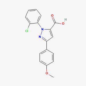 molecular formula C17H13ClN2O3 B14881259 1-(2-Chlorophenyl)-3-(4-methoxyphenyl)-1H-pyrazole-5-carboxylic acid 