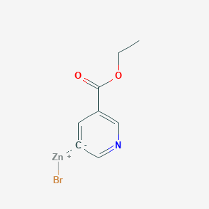 molecular formula C8H8BrNO2Zn B14881389 (5-(Ethoxycarbonyl)pyridin-3-yl)Zinc bromide 