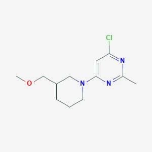 molecular formula C12H18ClN3O B1488140 4-Chloro-6-(3-(methoxymethyl)piperidin-1-yl)-2-methylpyrimidine CAS No. 1915650-03-1