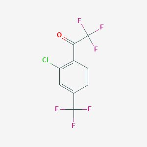 molecular formula C9H3ClF6O B14881414 1-(2-Chloro-4-(trifluoromethyl)phenyl)-2,2,2-trifluoroethanone 