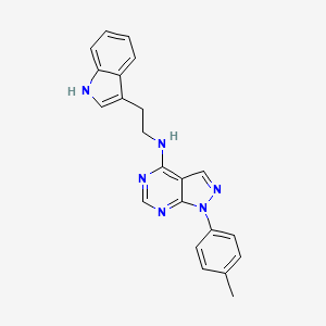 molecular formula C22H20N6 B14881419 N-(2-(1H-indol-3-yl)ethyl)-1-(p-tolyl)-1H-pyrazolo[3,4-d]pyrimidin-4-amine 