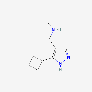 molecular formula C9H15N3 B1488142 1-(5-cyclobutyl-1H-pyrazol-4-yl)-N-methylmethanamine CAS No. 2091589-05-6