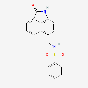 molecular formula C18H14N2O3S B14881443 N-((2-oxo-1,2-dihydrobenzo[cd]indol-6-yl)methyl)benzenesulfonamide 