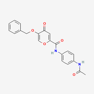 N-(4-acetamidophenyl)-5-(benzyloxy)-4-oxo-4H-pyran-2-carboxamide