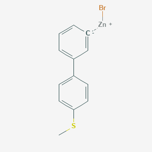 molecular formula C13H11BrSZn B14881501 3-(4-Methylthiophenyl)phenylZinc bromide 