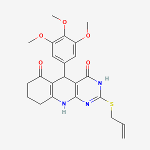 2-(prop-2-en-1-ylsulfanyl)-5-(3,4,5-trimethoxyphenyl)-5,8,9,10-tetrahydropyrimido[4,5-b]quinoline-4,6(3H,7H)-dione