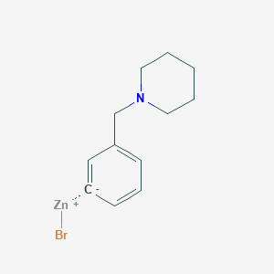 molecular formula C12H16BrNZn B14881551 3-[(1-Piperidino)methyl]phenylZinc bromide 