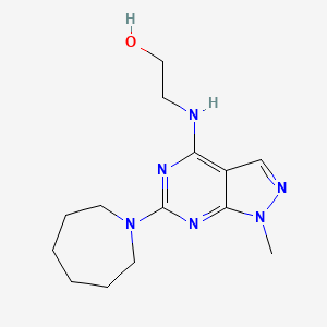 2-((6-(azepan-1-yl)-1-methyl-1H-pyrazolo[3,4-d]pyrimidin-4-yl)amino)ethanol