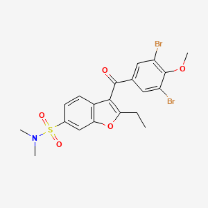 3-(3,5-dibromo-4-methoxybenzoyl)-2-ethyl-N,N-dimethylbenzofuran-6-sulfonamide