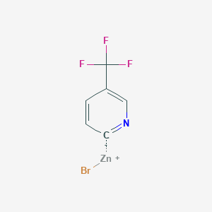 molecular formula C6H3BrF3NZn B14881633 (5-(Trifluoromethyl)pyridin-2-yl)Zinc bromide 