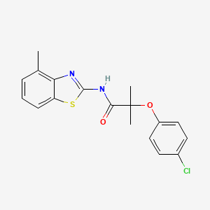 2-(4-chlorophenoxy)-2-methyl-N-(4-methyl-1,3-benzothiazol-2-yl)propanamide