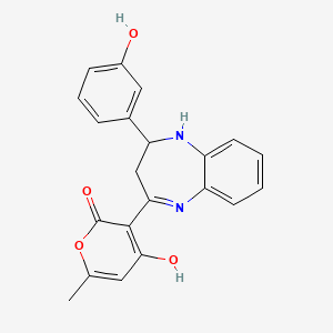 (3E)-3-[4-(3-hydroxyphenyl)-1,3,4,5-tetrahydro-2H-1,5-benzodiazepin-2-ylidene]-6-methyl-2H-pyran-2,4(3H)-dione