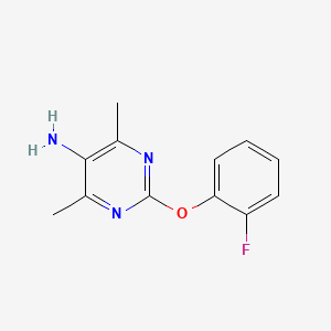 molecular formula C12H12FN3O B1488176 2-(2-Fluorophenoxy)-4,6-dimethylpyrimidin-5-amine CAS No. 1706435-62-2