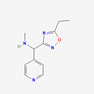 molecular formula C11H14N4O B14881802 1-(5-ethyl-1,2,4-oxadiazol-3-yl)-N-methyl-1-(pyridin-4-yl)methanamine 