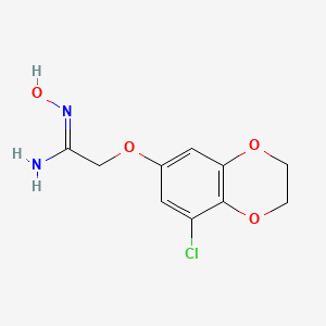 molecular formula C10H11ClN2O4 B14881833 (Z)-2-((8-chloro-2,3-dihydrobenzo[b][1,4]dioxin-6-yl)oxy)-N'-hydroxyacetimidamide 