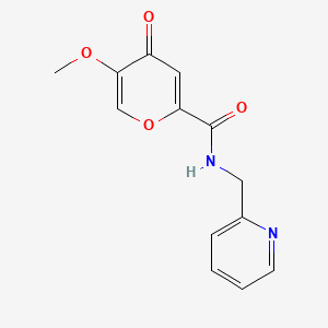 molecular formula C13H12N2O4 B14881838 5-methoxy-4-oxo-N-(pyridin-2-ylmethyl)-4H-pyran-2-carboxamide 