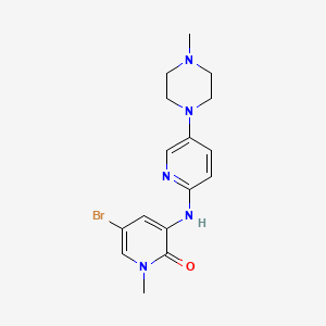 molecular formula C16H20BrN5O B1488187 5-bromo-1-methyl-3-((5-(4-methylpiperazin-1-yl)pyridin-2-yl)amino)pyridin-2(1H)-one CAS No. 1178884-45-1