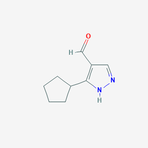 molecular formula C9H12N2O B14881873 5-cyclopentyl-1H-pyrazole-4-carbaldehyde 