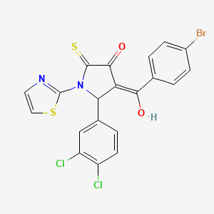 (4-bromophenyl)(2-(3,4-dichlorophenyl)-4-hydroxy-1-(thiazol-2-yl)-5-thioxo-2,5-dihydro-1H-pyrrol-3-yl)methanone