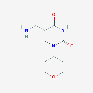 molecular formula C10H15N3O3 B14881887 5-(aminomethyl)-1-(tetrahydro-2H-pyran-4-yl)pyrimidine-2,4(1H,3H)-dione 