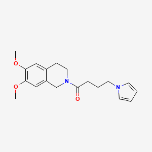 molecular formula C19H24N2O3 B14881895 1-(6,7-dimethoxy-3,4-dihydroisoquinolin-2(1H)-yl)-4-(1H-pyrrol-1-yl)butan-1-one 