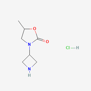 molecular formula C7H13ClN2O2 B14881927 3-(Azetidin-3-yl)-5-methyloxazolidin-2-one hydrochloride 