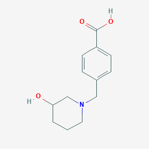 molecular formula C13H17NO3 B1488198 4-[(3-Hydroxypiperidin-1-yl)methyl]benzoic acid CAS No. 1308630-85-4