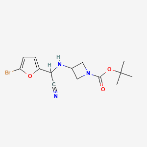 molecular formula C14H18BrN3O3 B14881992 Tert-butyl 3-(((5-bromofuran-2-yl)(cyano)methyl)amino)azetidine-1-carboxylate 