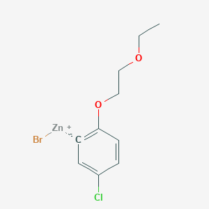 molecular formula C10H12BrClO2Zn B14882012 5-Chloro-2-(2-ethoxyethoxy)phenylZinc bromide 