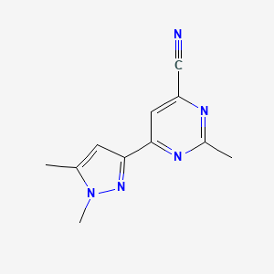 6-(1,5-dimethyl-1H-pyrazol-3-yl)-2-methylpyrimidine-4-carbonitrile