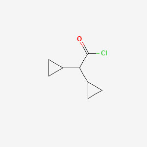 molecular formula C8H11ClO B14882112 2,2-Dicyclopropylacetyl chloride 