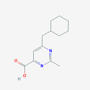 molecular formula C13H18N2O2 B14882140 6-(Cyclohexylmethyl)-2-methylpyrimidine-4-carboxylic acid 