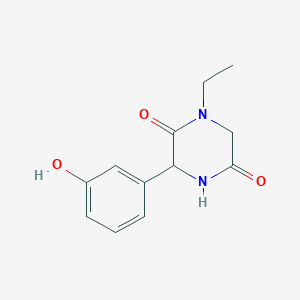 1-Ethyl-3-(3-hydroxyphenyl)piperazine-2,5-dione