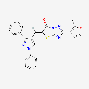 (Z)-5-((1,3-diphenyl-1H-pyrazol-4-yl)methylene)-2-(2-methylfuran-3-yl)thiazolo[3,2-b][1,2,4]triazol-6(5H)-one