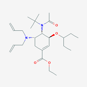 molecular formula C26H44N2O4 B14882309 (3S,4S,5S)-Ethyl-4-(N-(tert-butyl)acetamido)-5-(diallylamino)-3-(pentan-3-yloxy)cyclohex-1-ene-1-carboxylate (Oseltamivir Impurity pound(c) 