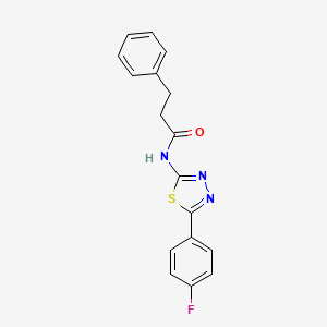 molecular formula C17H14FN3OS B14882316 N-[5-(4-fluorophenyl)-1,3,4-thiadiazol-2-yl]-3-phenylpropanamide 