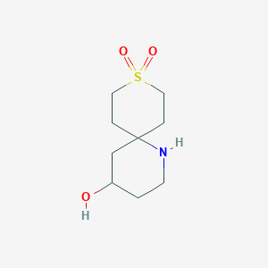 molecular formula C9H17NO3S B14882321 4-Hydroxy-9-thia-1-azaspiro[5.5]undecane 9,9-dioxide 