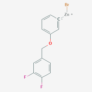 molecular formula C13H9BrF2OZn B14882331 3-(3',4'-DifluorobenZyloxy)phenylZinc bromide 