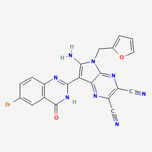 6-amino-7-(6-bromo-4-oxo-3,4-dihydroquinazolin-2-yl)-5-(furan-2-ylmethyl)-5H-pyrrolo[2,3-b]pyrazine-2,3-dicarbonitrile