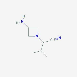 molecular formula C8H15N3 B14882358 2-(3-Aminoazetidin-1-yl)-3-methylbutanenitrile 