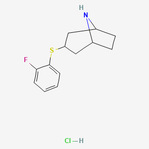 molecular formula C13H17ClFNS B14882380 3-((2-Fluorophenyl)thio)-8-azabicyclo[3.2.1]octane hydrochloride 