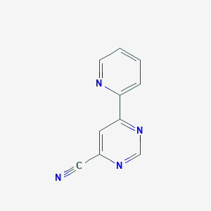 molecular formula C10H6N4 B14882413 6-(Pyridin-2-yl)pyrimidine-4-carbonitrile 