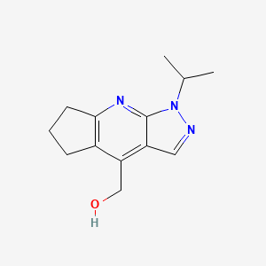 molecular formula C13H17N3O B14882430 (1-Isopropyl-1,5,6,7-tetrahydrocyclopenta[b]pyrazolo[4,3-e]pyridin-4-yl)methanol 