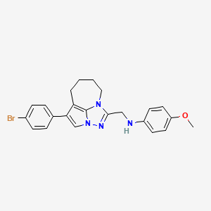 molecular formula C23H23BrN4O B14882459 N-((1-(4-bromophenyl)-5,6,7,8-tetrahydro-2a,3,4a-triazacyclopenta[cd]azulen-4-yl)methyl)-4-methoxyaniline 