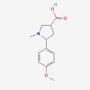 molecular formula C13H17NO3 B14882466 5-(4-Methoxyphenyl)-1-methylpyrrolidine-3-carboxylic acid 